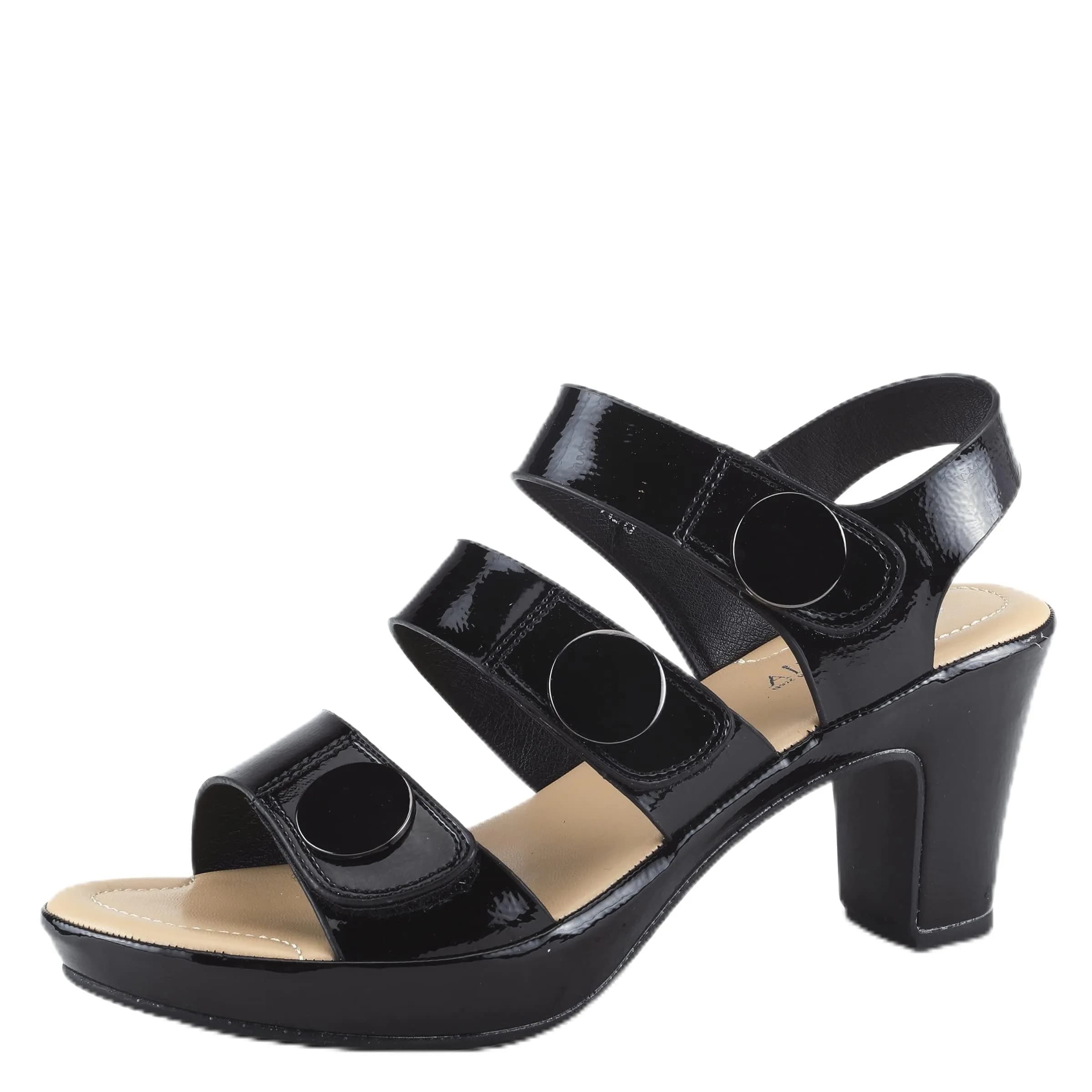 PATRIZIA Triodee Sandals for Women - White Patent Platform 10.5-11 | Adjustable Straps Slip-On