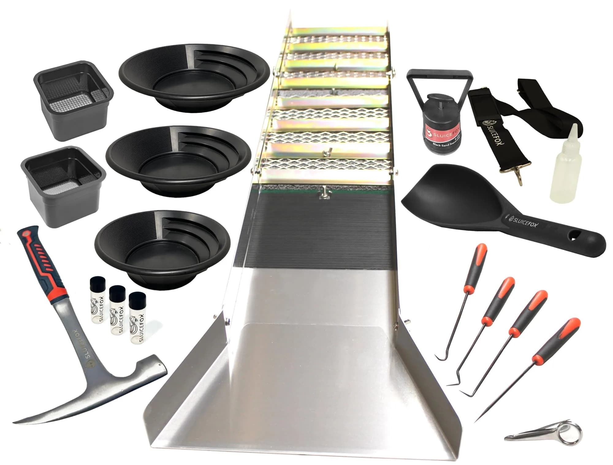 Sluice Fox Complete Gold Mining Kit | Folding 50 inch Sluice Box & Prospecting Tools