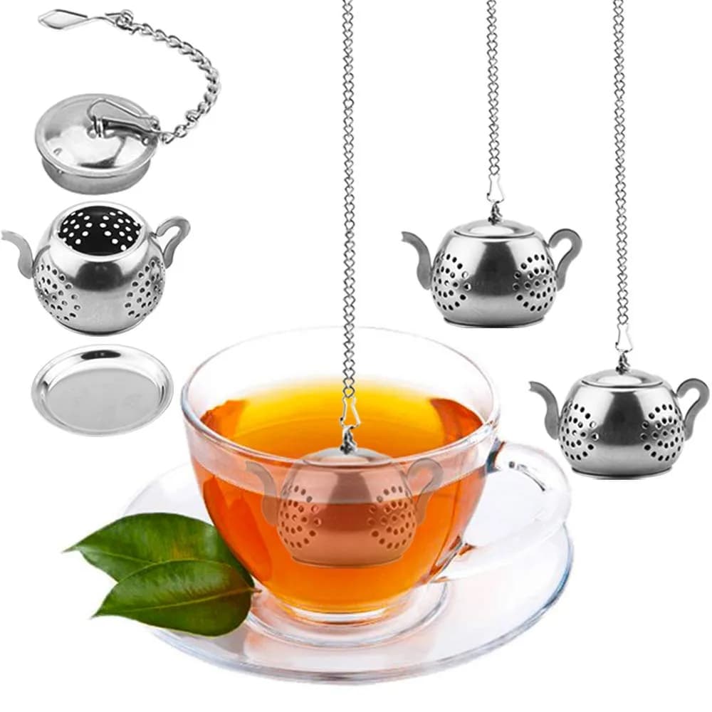 Cyimi Loose Leaf Tea Infuser 4PCS Stainless Steel Small Tea Filter for Mug & Teapot