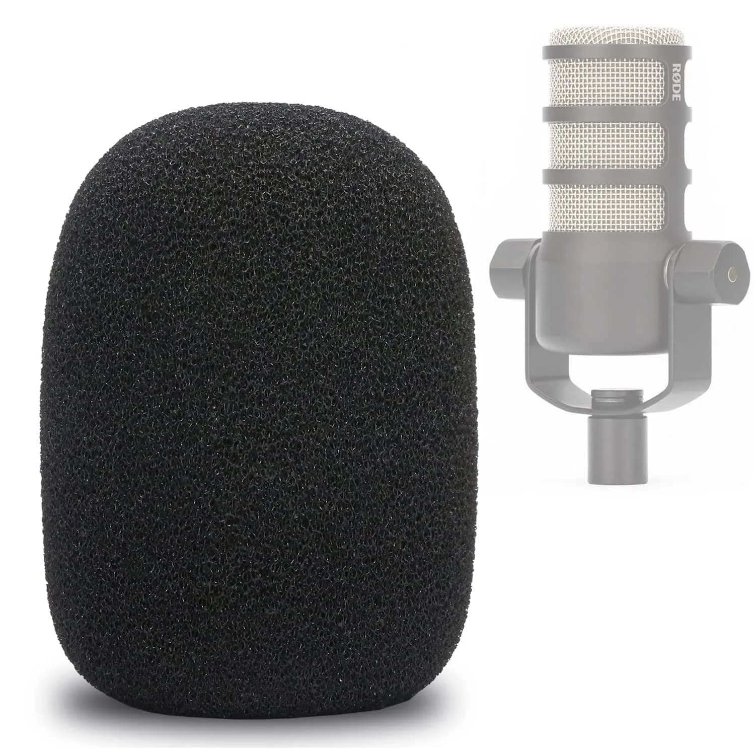 YOUSHARES PodMic Pop Filter Foam Cover - Mic Windscreen Wind Cover for Rode PodMic, Blocks Out Plosives, Black