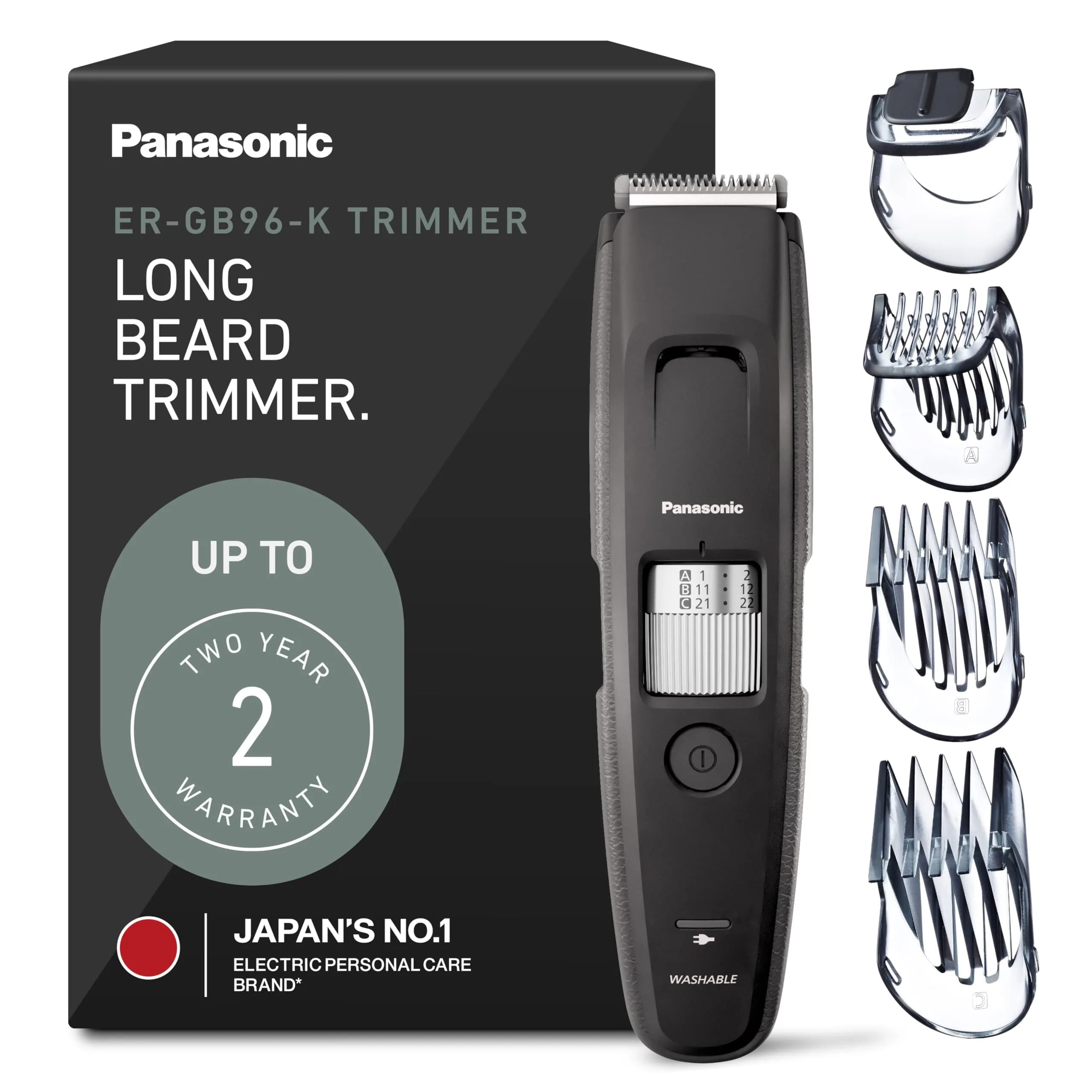 Panasonic ER-GB96-K Beard Trimmer for Men, 0.5mm-30mm Length Settings | Corded or Cordless Use - main product image