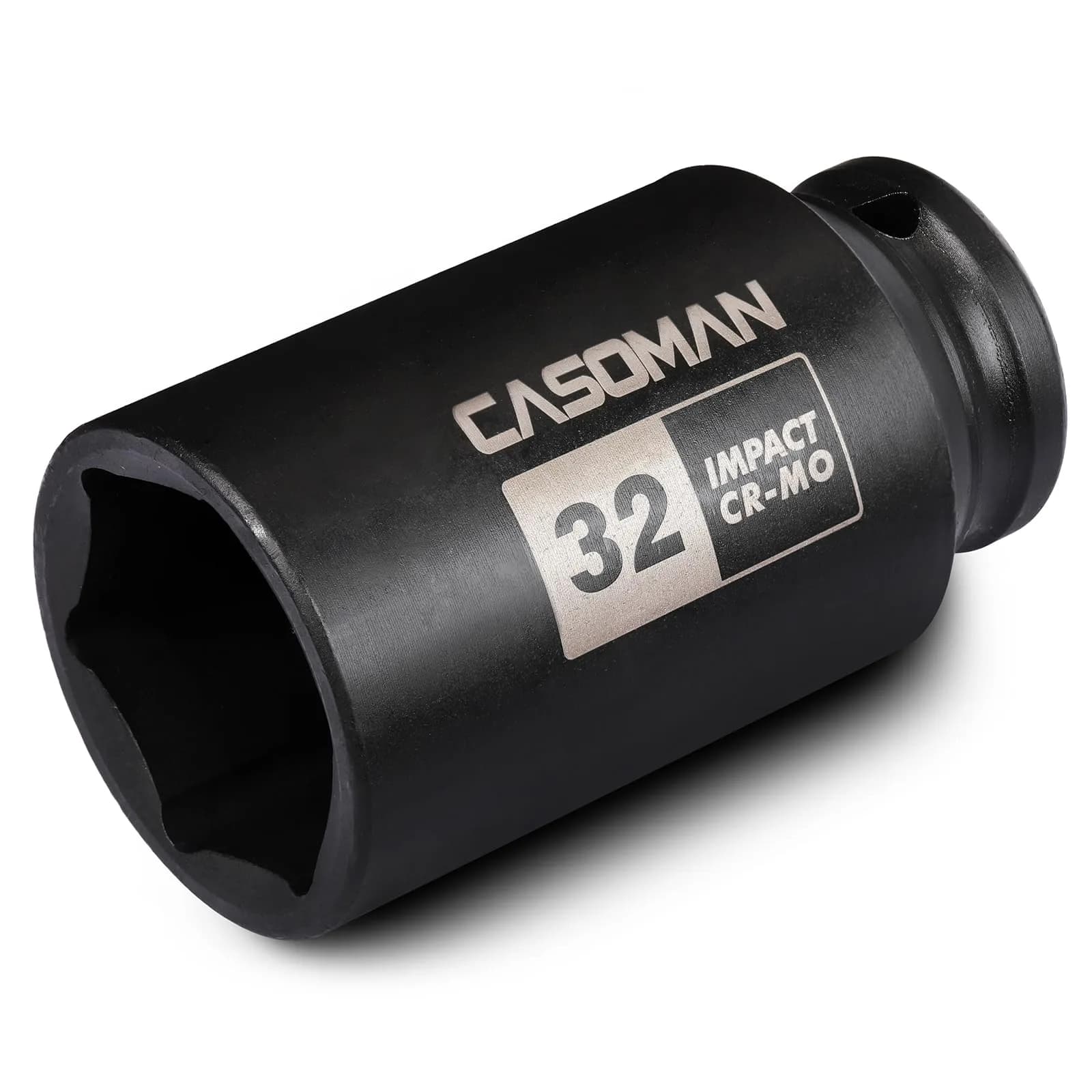 CASOMAN 1/2" Drive x 32 mm Deep 6 PT Impact Socket | CR-MO, 1/2-inch Drive 6 Point Axle Nut Socket for Easy Removal of Axle Shaft Nuts (32MM) - main product image