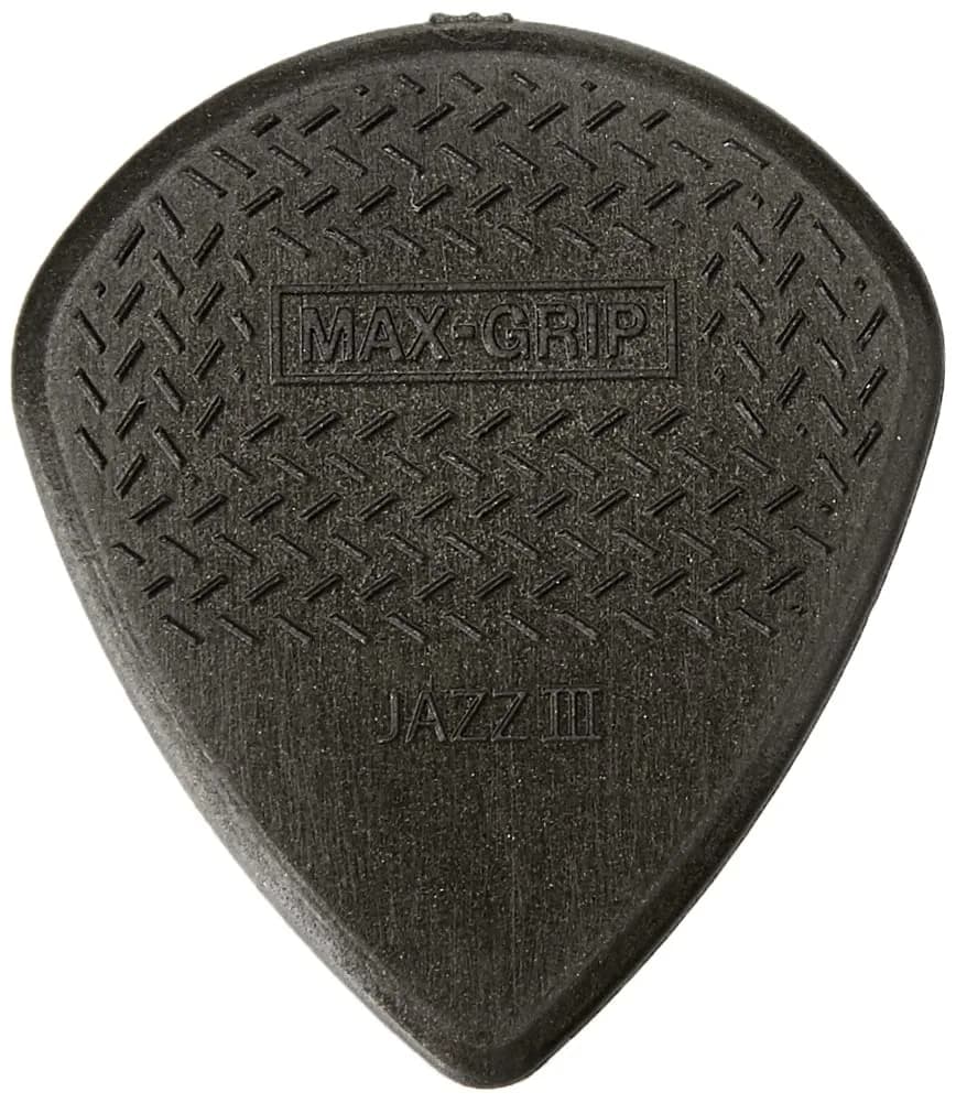 Jim Dunlop Jazz III Max Grip Pick Pack 6 | Textured, Small, Black & Red Guitar Picks