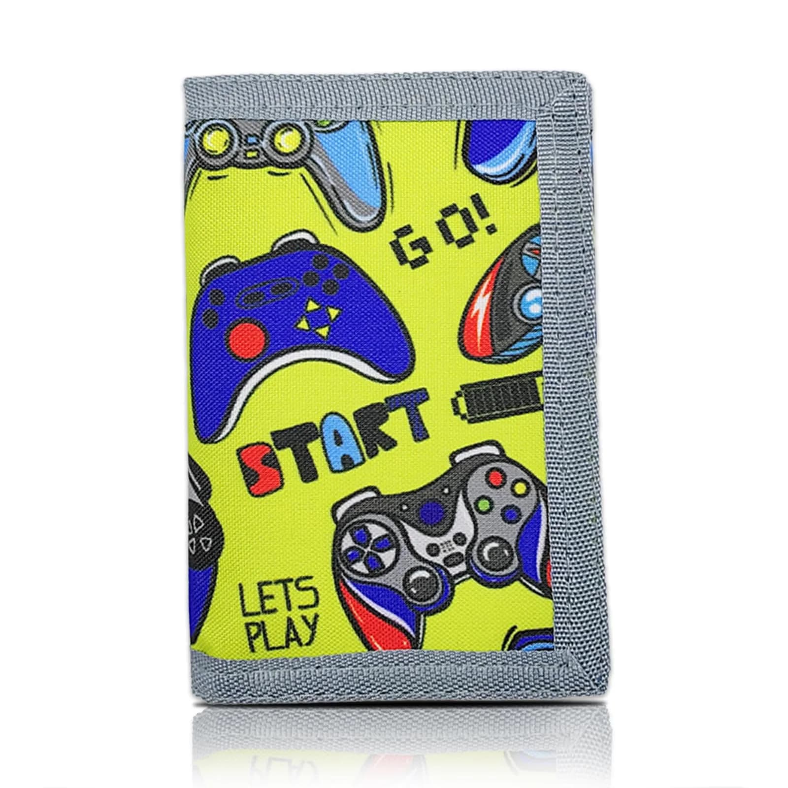 AI-DEE RFID Trifold Canvas Outdoor Sports Wallet for Kids 19cm (7.5in) | Magic Sticker Closure - main product image