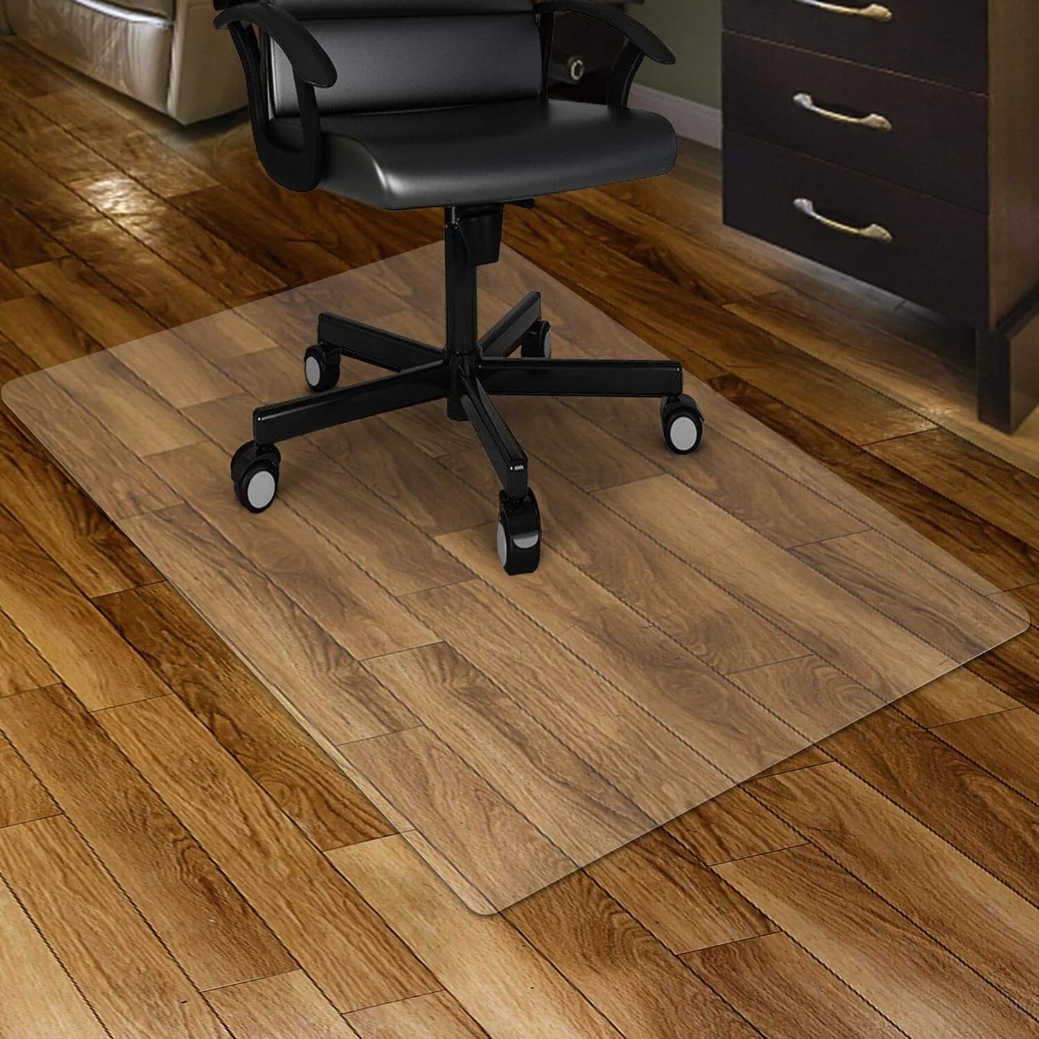 Kuyal Clear Chair Mat for Hardwood Floors 91cm x 122cm (36" x 48") | Protects Floors from Scratches - main product image