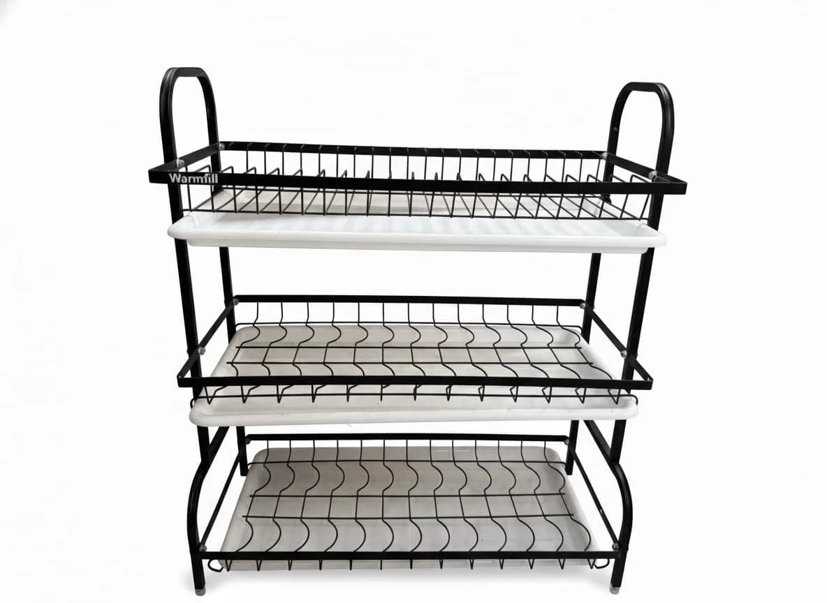 Warmfill Dish Drying Rack 3 Tier Stainless Steel Large Capacity Rustproof Kitchen Organizer
