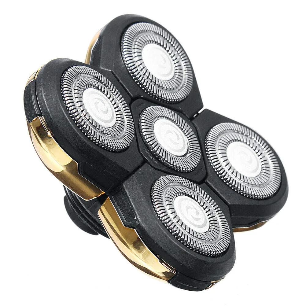 Ranjaner 5 Heads Beard Cutter Universal Electric Razor Shaver Head Rotary 4D Gold | Double Ring Blade - main product image
