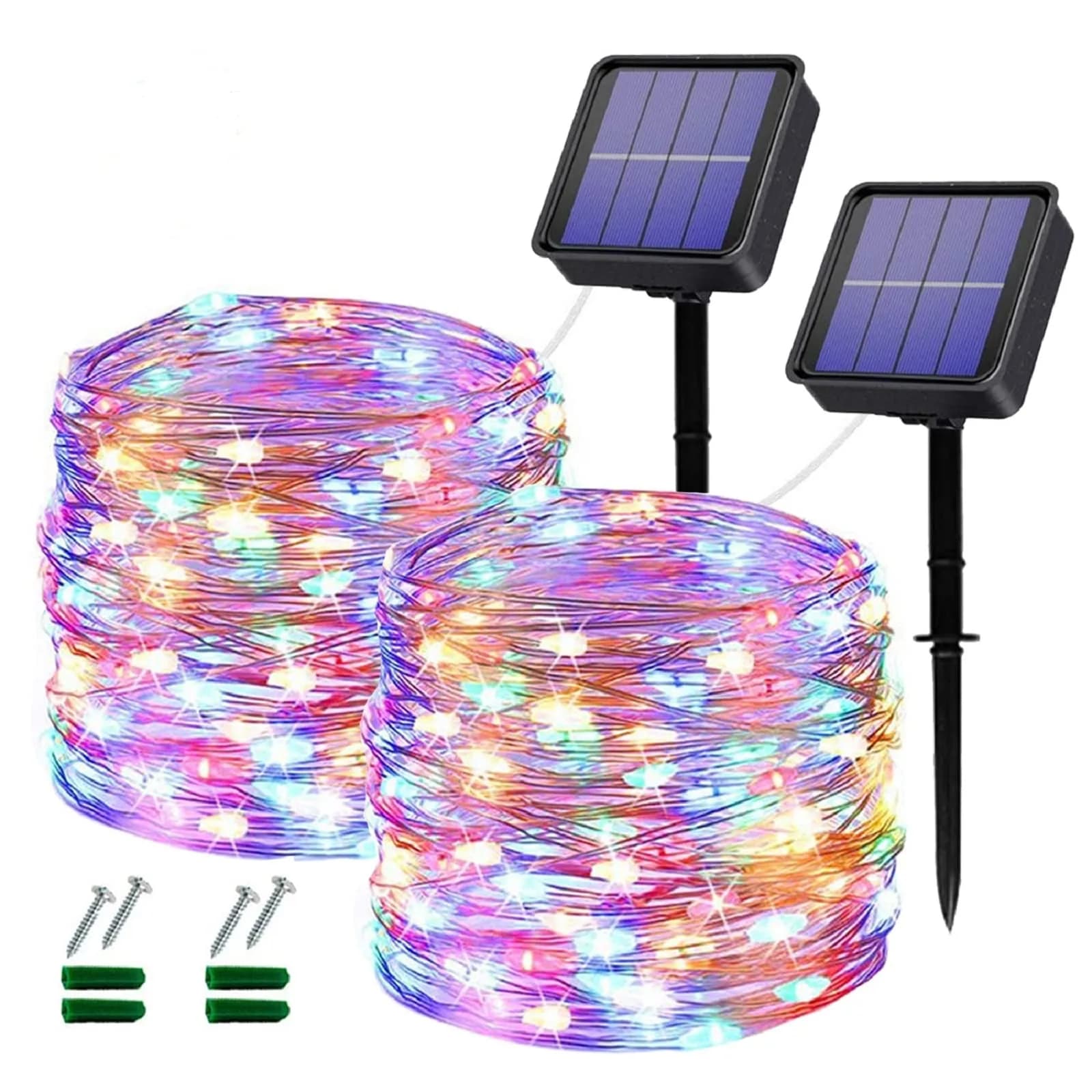 Lezonic Solar Fairy Lights 2 Pack 240 LED Warm White | Waterproof Outdoor Copper Wire String Lights