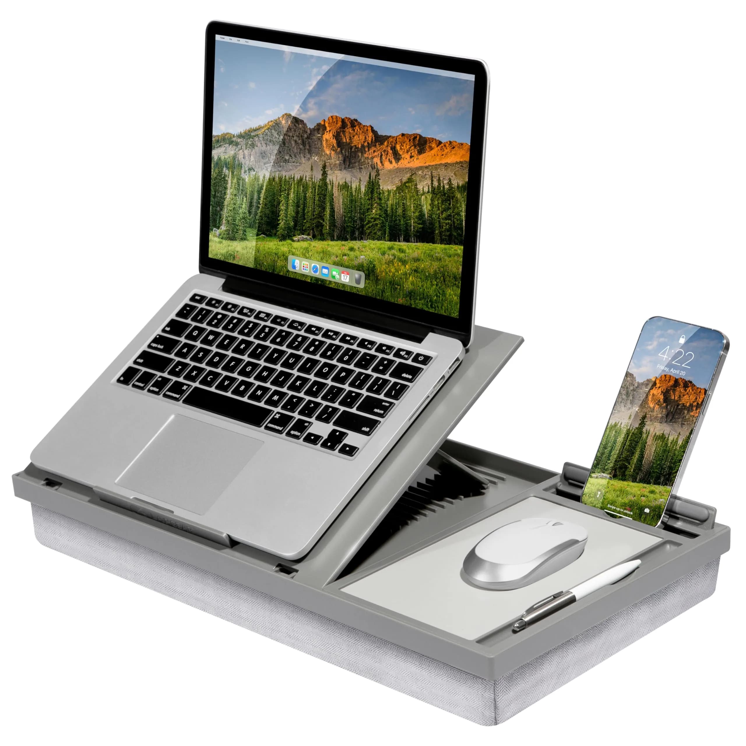 LapGear Ergonomic Pro Lap Desk with Cushion & Mouse Pad | Denim Blue, Fits 15.6" Laptops, 55.9 cm (22 in)