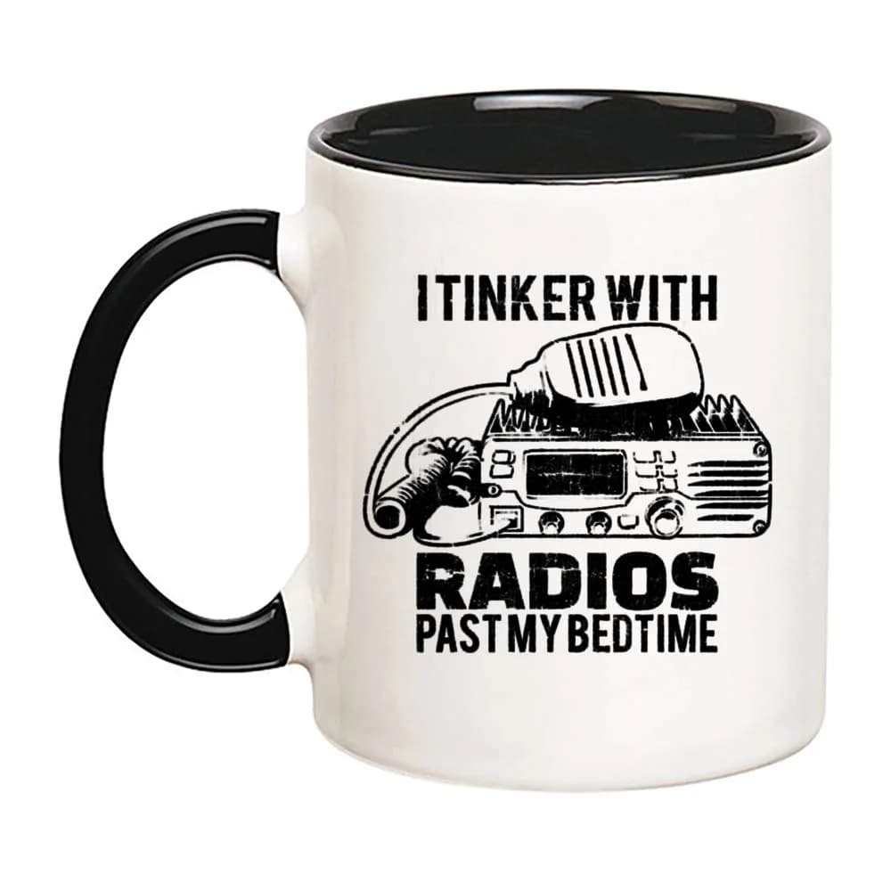 Saviola Amateur Radio Operator Mug - I Tinker With Radios Ham Coffee Cup, 11oz Novelty | Radio Enthusiast Gift