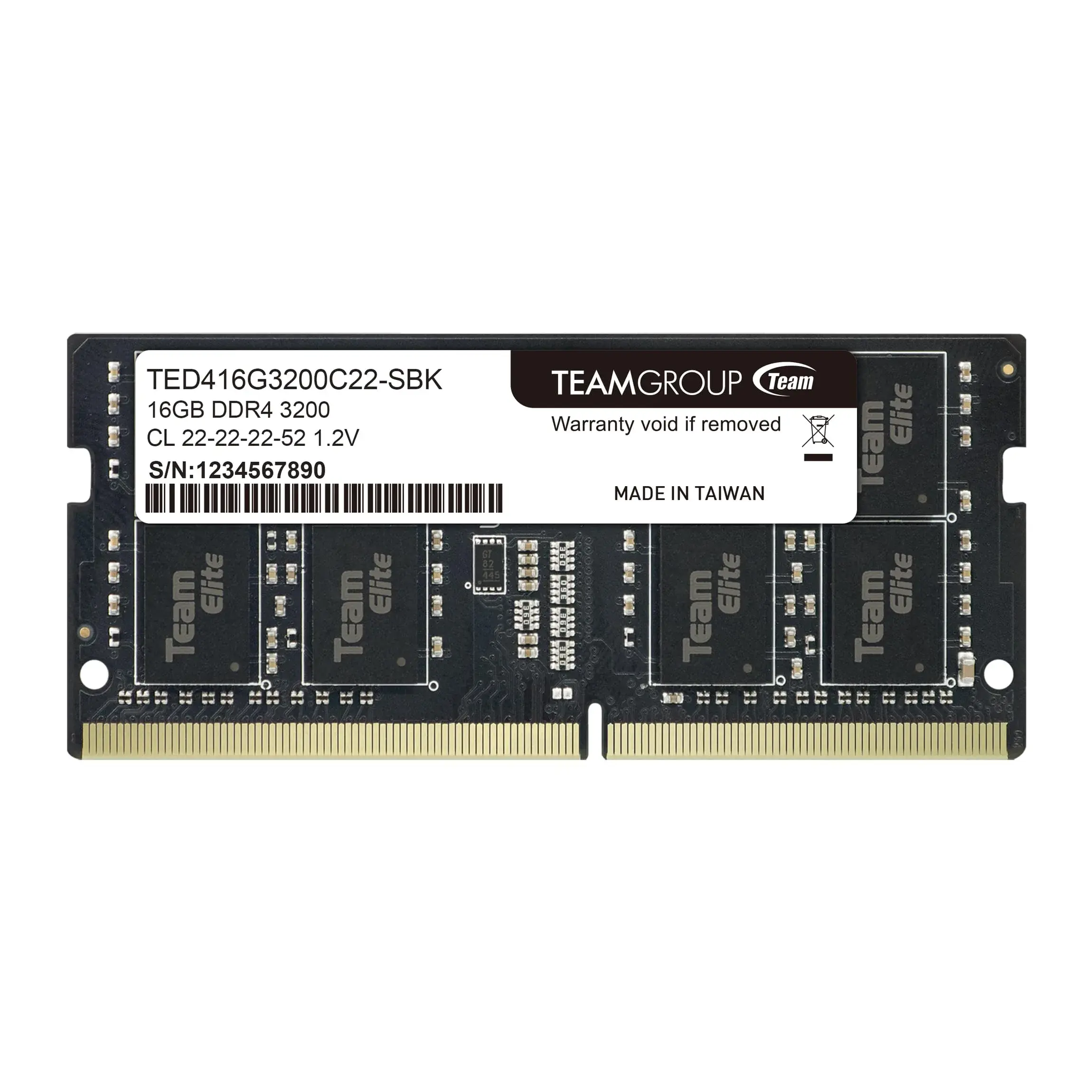 TEAMGROUP Elite DDR4 16GB Single 3200MHz PC4-25600 CL22 SODIMM Laptop RAM Module 16GB (16GB) | High-Speed Upgrade for Laptops - main product image