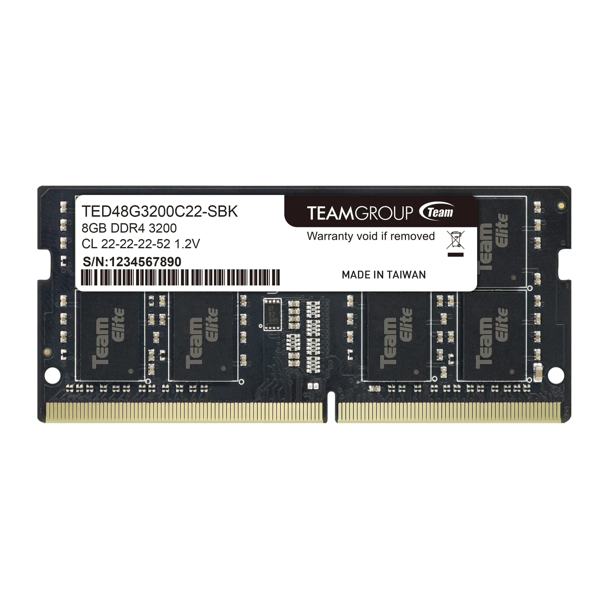TEAMGROUP Elite DDR4 8GB 3200MHz (2666MHz) SODIMM Laptop RAM Module | 8GB (8GB) DDR4 3200MHz - main product image