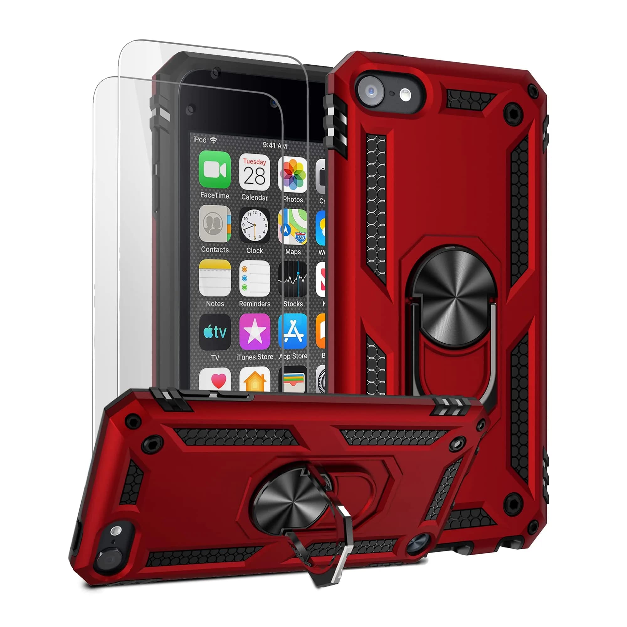 ULAK for iPod Touch 7/6/5 Case with 2HD Screen Protectors | Heavy Duty Drop & Scratch Protection