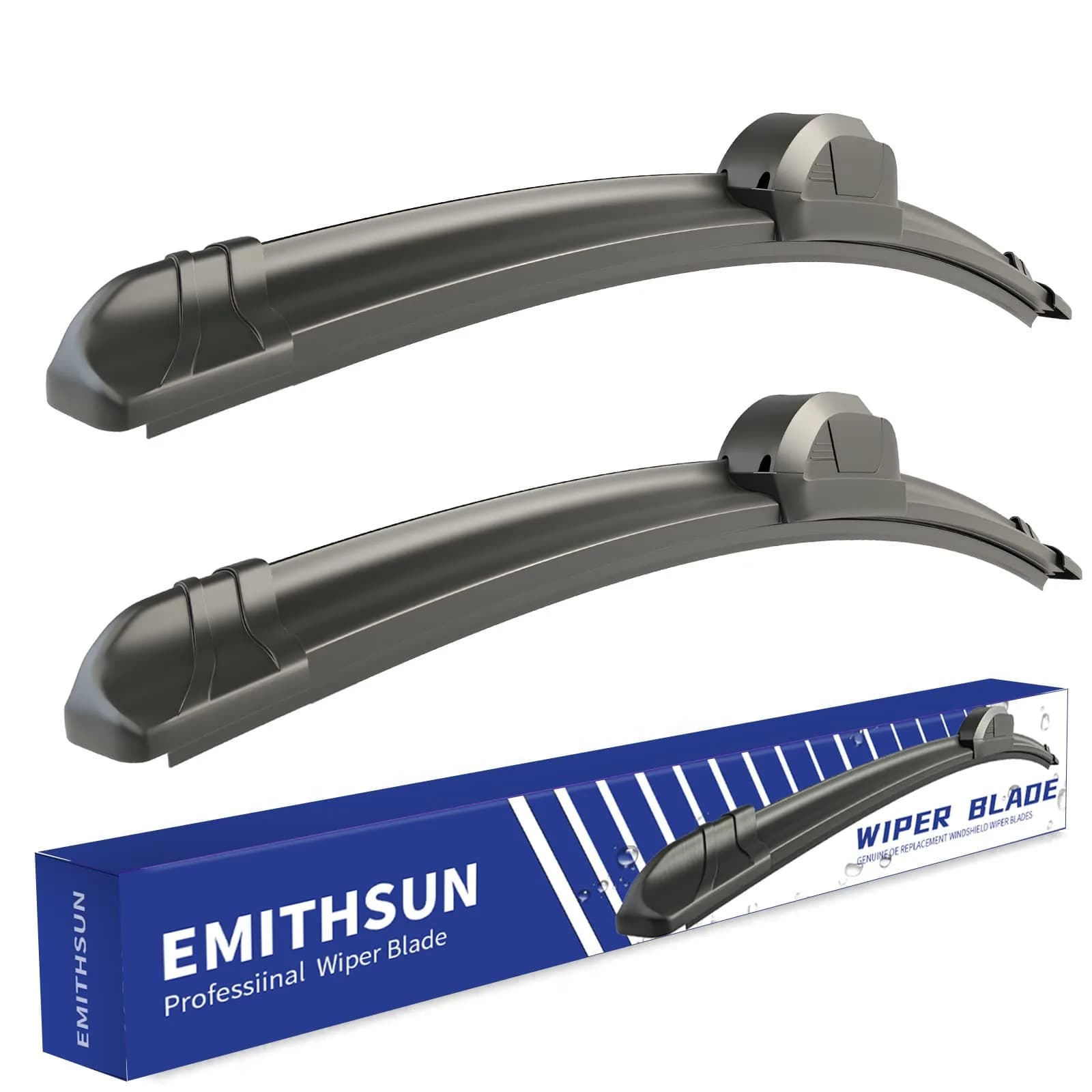 EMITHSUN 24" + 16" Premium All-Seasons Windshield Wiper Blades Set | Stable & Quiet Wiping - main product image