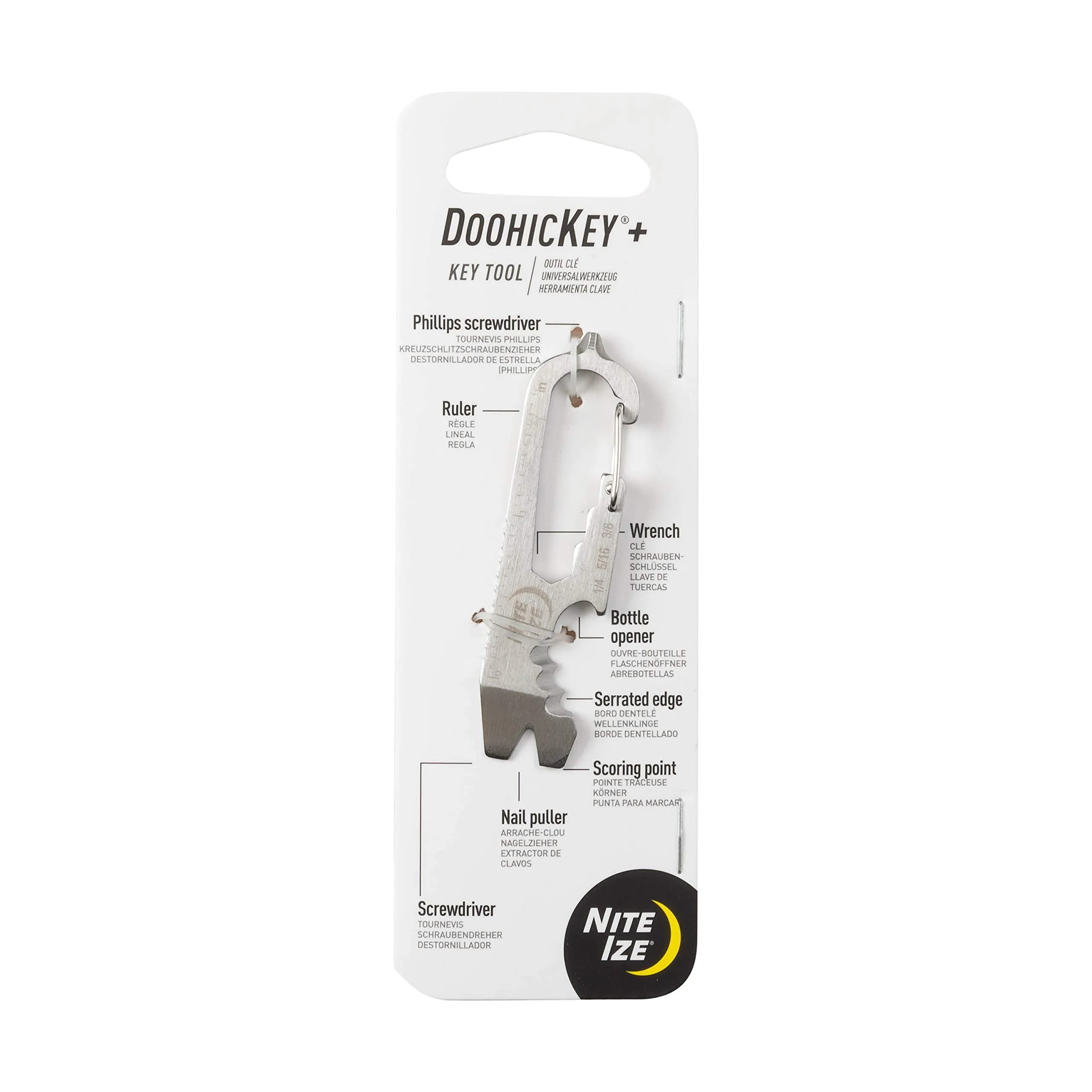 Nite Ize DoohicKey+ Keychain Multi Tool 8 Tools 0.3 oz (8.5 g) | Stainless Steel EDC Pocket Tool - main product image