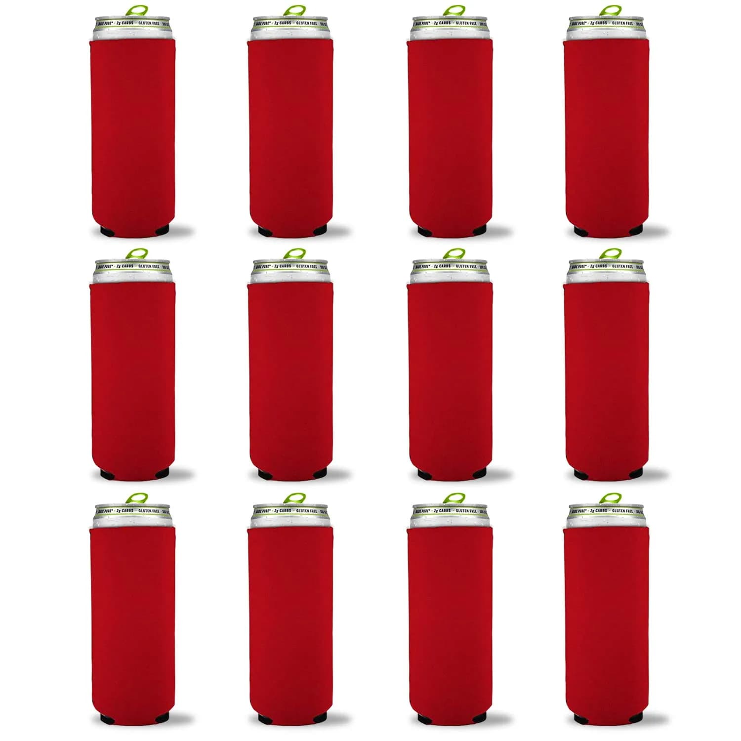 Kropsis Red 12 oz Beverage Insulator | Slim Can Cooler Sleeve for 12 oz Cans