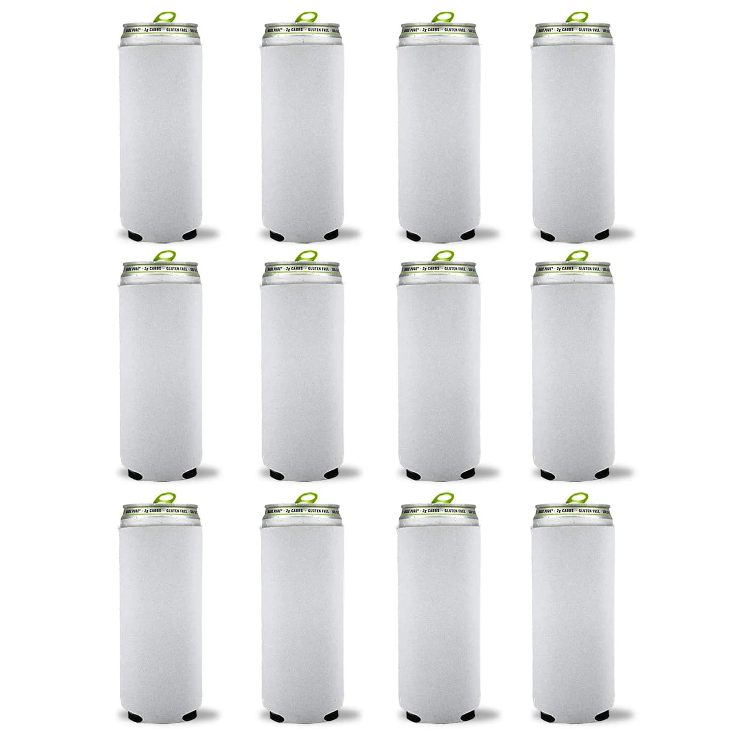Kropsis Collapsible Slim Can Cooler Sleeves Blank Fabric Foam | Customizable Party Essential