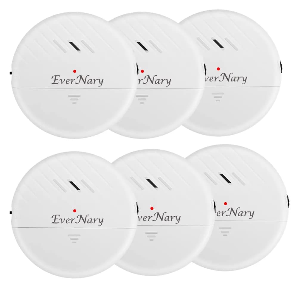 EverNary White 6-Pack 125dB Loud Ultra-Slim Vibration Window Alarm | Vibration Sensor for Home Security - main product image