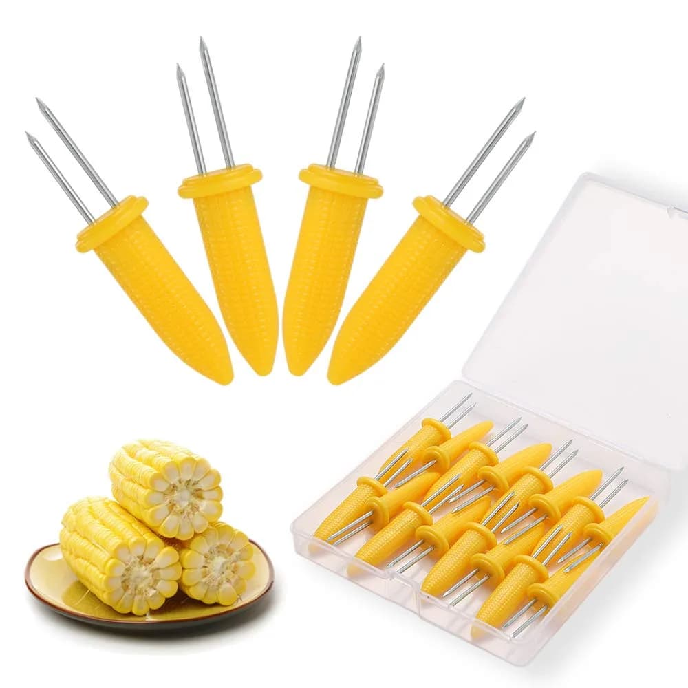 DySaLic Corn Holders Set, 20PCS Stainless Steel Corn Cob Holders | Safe & Mess-Free Eating - main product image
