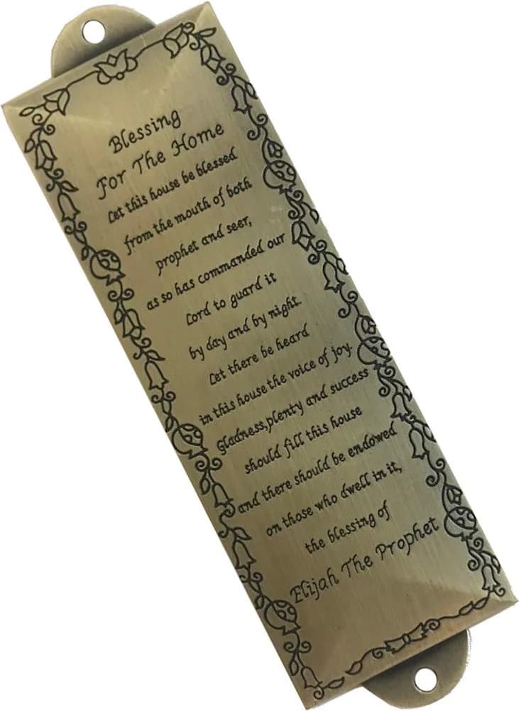 Holy Land Market Elijah Prophet Mezuzah with Scroll, Bronze, 15.1 cm (5.9 in) | Authentic Jewish Home Blessing - main product image