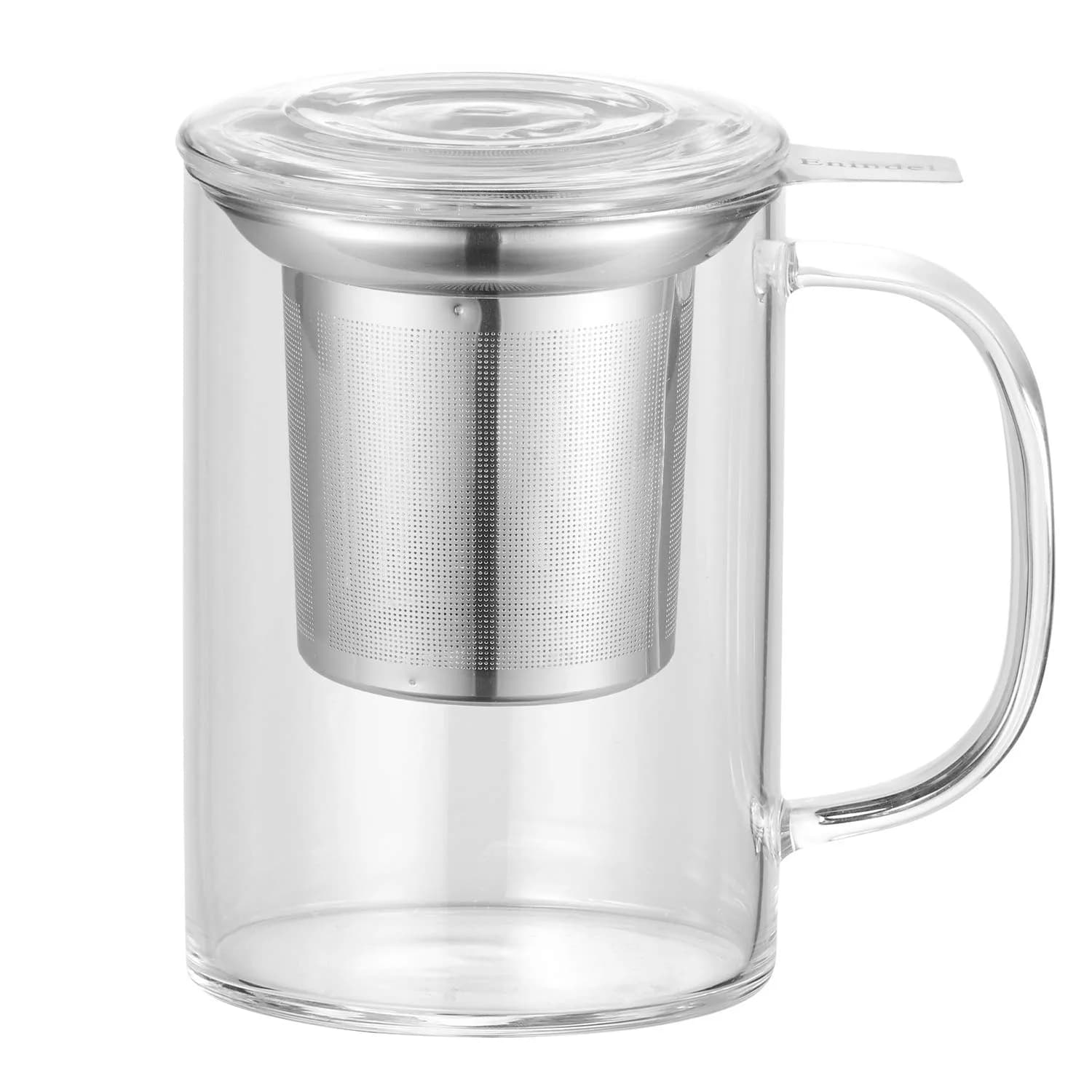 Enindel Glass Tea Mug with Infuser & Lid | 20 OZ Borosilicate, Dishwasher & Microwave Safe