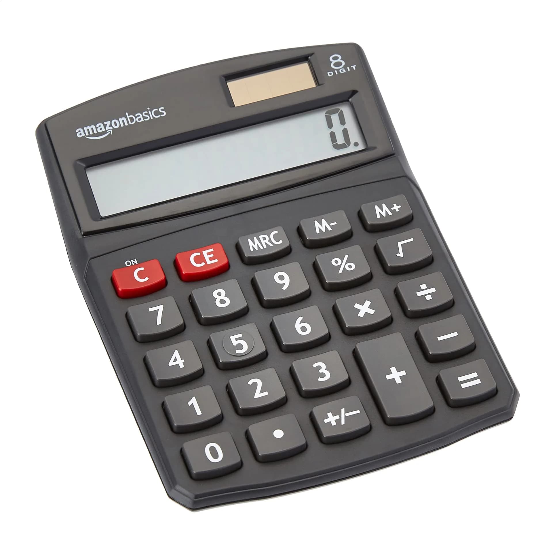 Amazon Basics LCD 8-Digit Desktop Calculator, Black, 1-Pack | Portable & Easy Use - main product image