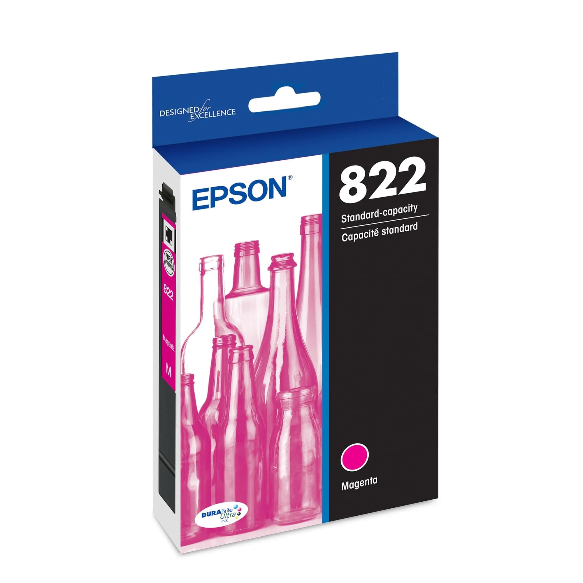 Epson 822 Genuine Ink Magenta Cartridge | Fast-Drying Pigment Ink for High-Speed Printing - main product image