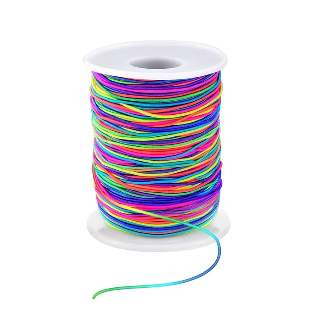 LUSTEMBER Rainbow Elastic Beading Cord 1mm (165 ft / 50 m) | Stretchy Jewelry Making Thread for Bracelets & Crafts - main product image