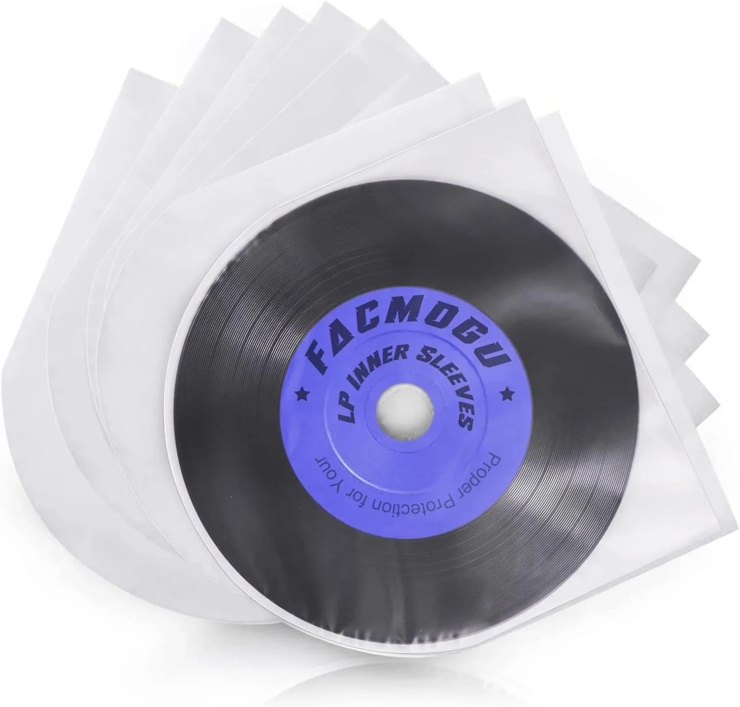 Facmogu 7 Inch Vinyl Record Sleeves | Anti-Static Inner Sleeves for LPs | 100 Pack