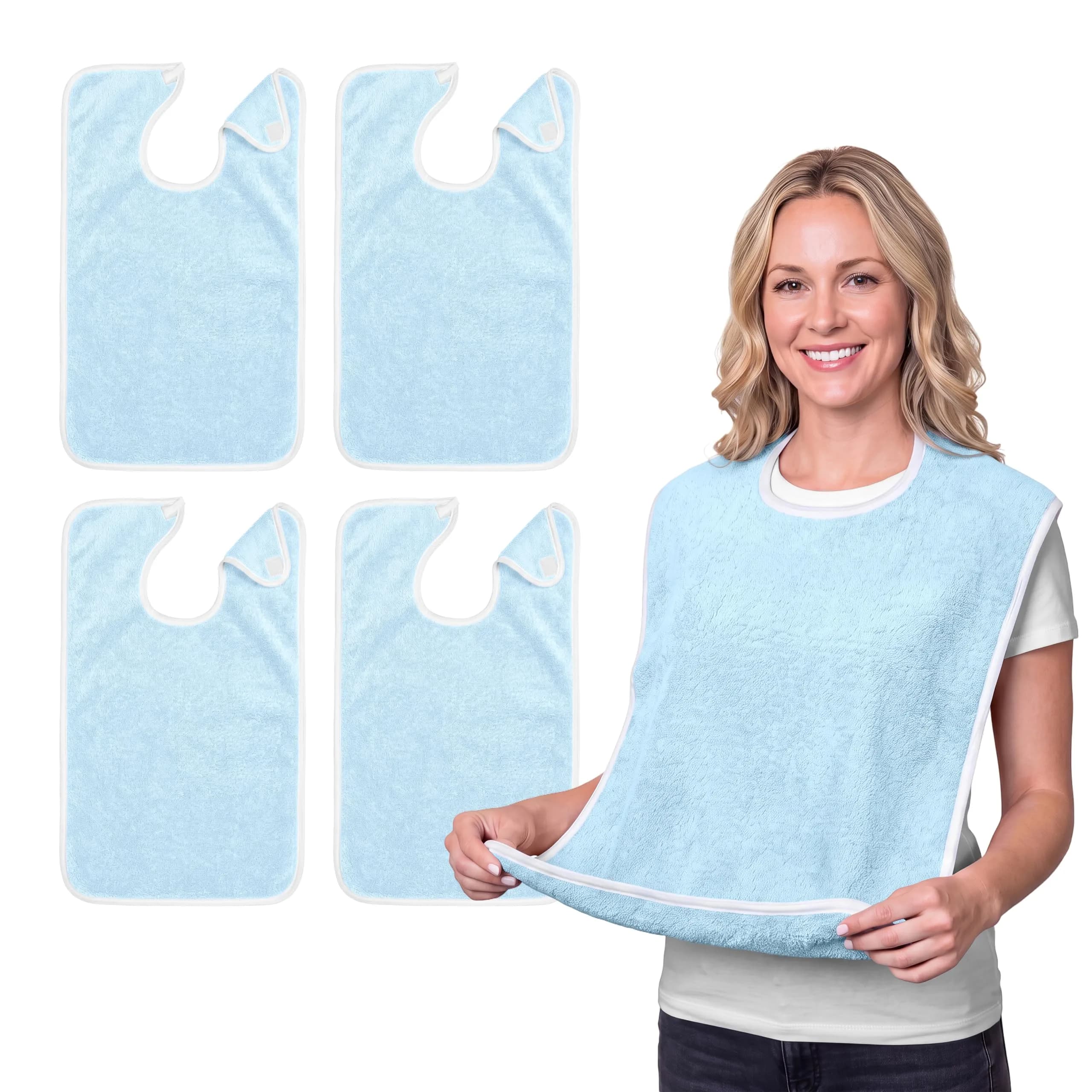 Avalon Towels Adult Bibs for Women & Men | 18" x 30" Full Coverage, Reusable & Washable - main product image