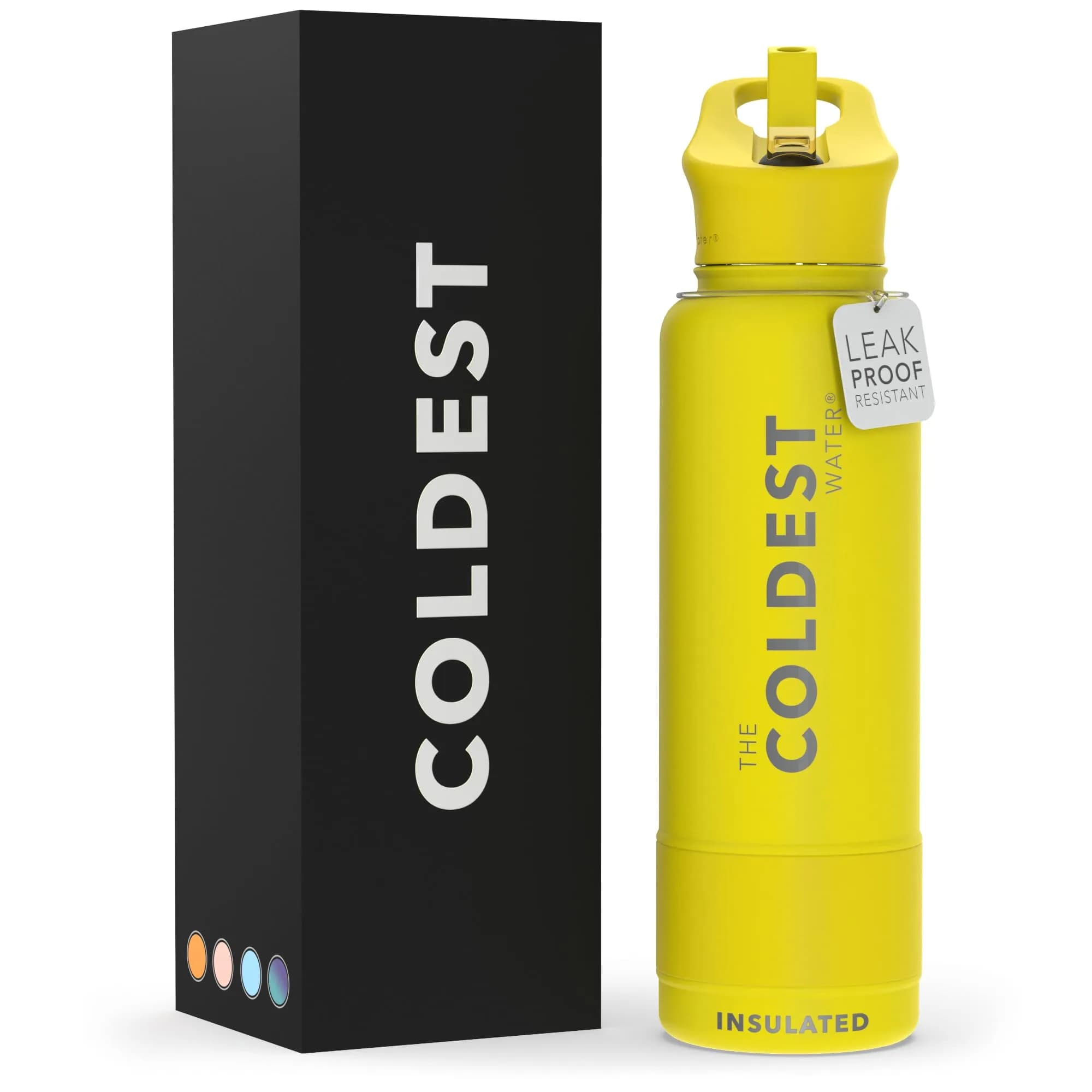 The Coldest Water Insulated Water Bottle with Straw Lid 40 oz (1183ml) | Keeps Drinks Cold 36 Hrs, Hot 13 Hrs - main product image