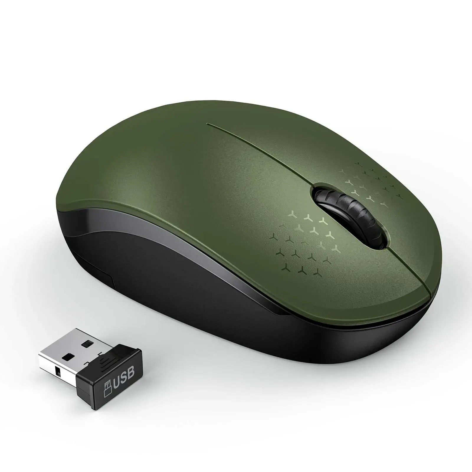 seenda Wireless Mouse for Laptop 2.4G Noiseless Green & Black | Compact, Quiet, 24-Month Battery - main product image