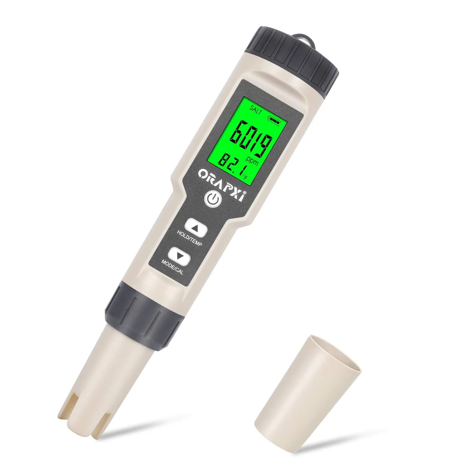 ORAPXI Digital Salinity Tester for Salt Water - Waterproof IP67 Salinity Meter with ATC 0-200ppt | 4-in-1 Meter for Aquariums & Ponds - main product image