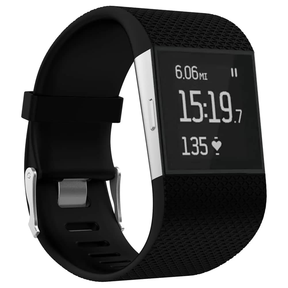 Yuuol Replacement Bands for Fitbit Surge Watch, Silicone Metal Buckle Fitness Tracker Wristband Strap Large | Water Resistant Sports Band