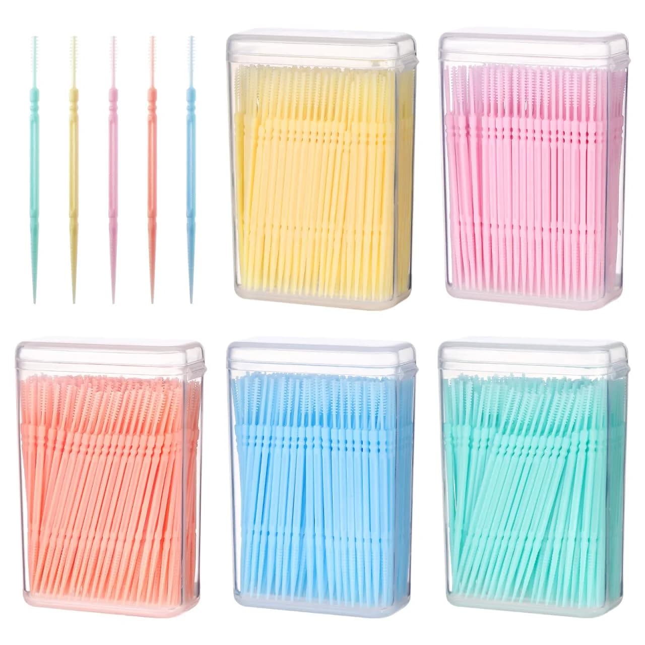 EXCEART Disposable Interdental Toothpicks 1000pcs | Portable Oral Cleaner for Teeth & Gums