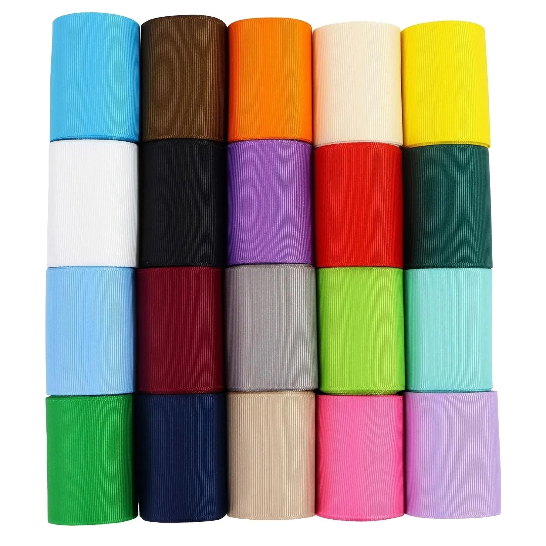 BAORJCT 2 Inches Grosgrain Ribbons Fabric Ribbons | 20 Bright Colors, 40 Yards Total, Durable Polyester, Gift Wrapping & DIY Accessories - main product image
