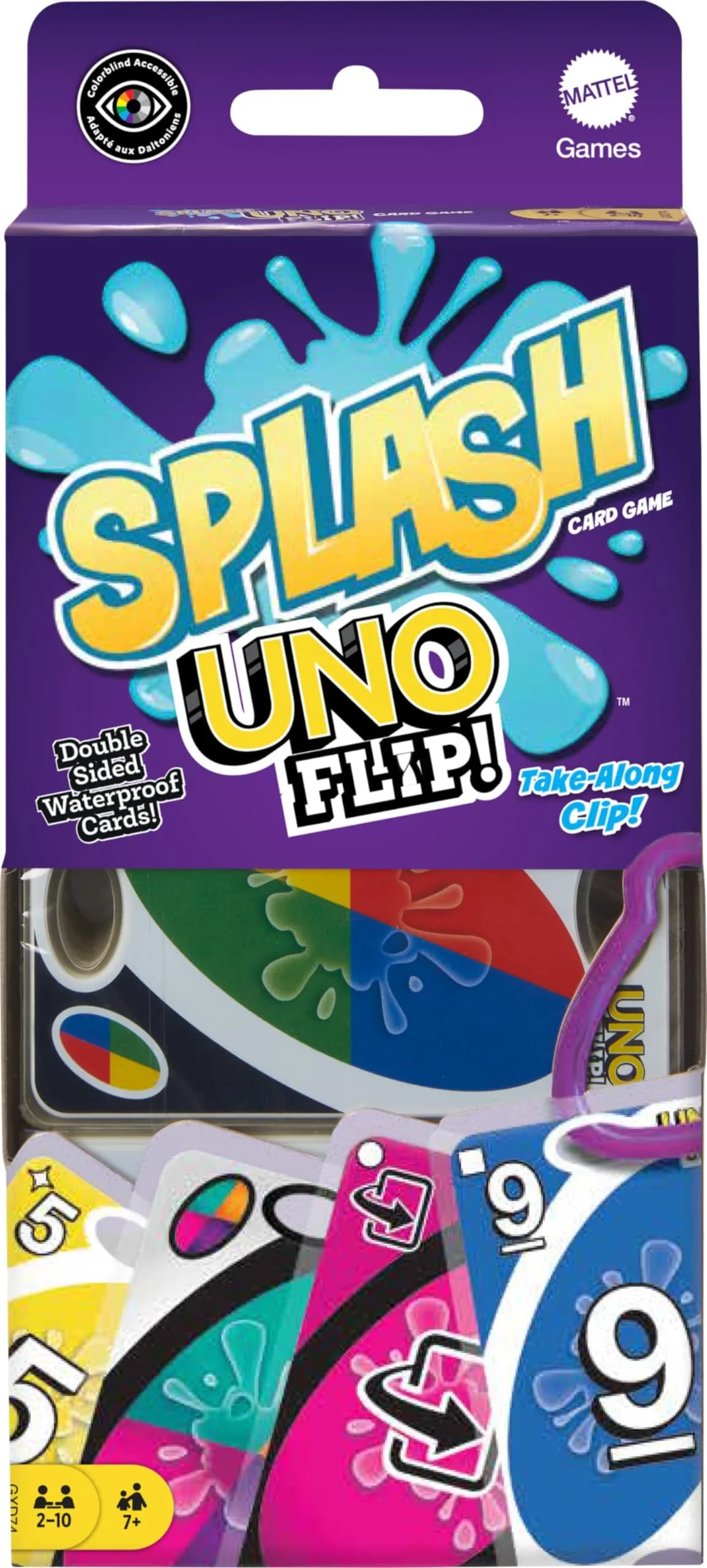 Mattel Games UNO Flip! Splash Card Game with Water-Resistant Cards (2-Pack) - main product image