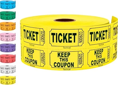 Tacticai Yellow Raffle Tickets Double Roll (1000 Tickets) | Event Entry & Fundraiser Supplies - main product image