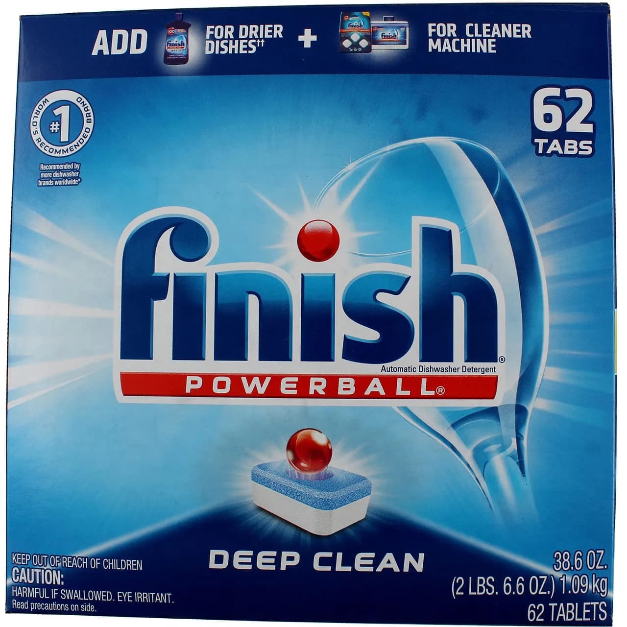 Finish All in 1 Dishwasher Detergent Tablets 62 Count | Powerball Fresh Scent - main product image