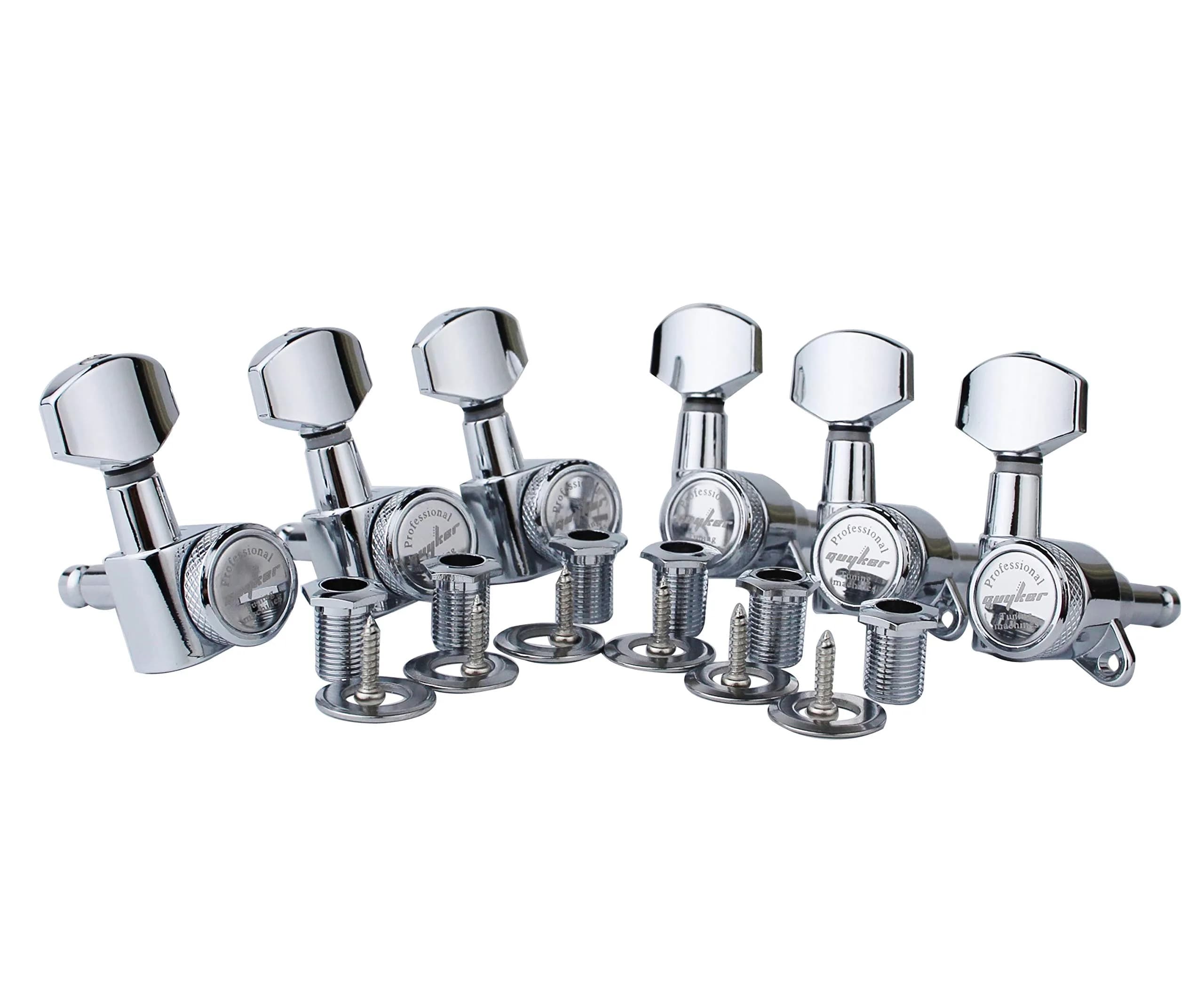 Guyker Guitar Locking Tuners (6 Right) - 1:18 Gear Ratio, Sealed Die-Cast Metal, Chrome | Precision Tuning for Electric & Acoustic Guitars - main product image