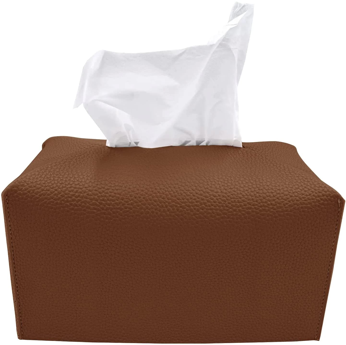 Carrotez Modern PU Leather Square Tissue Box Cover 13cm (5"X5"X5") | Stylish Organizer for Home & Office