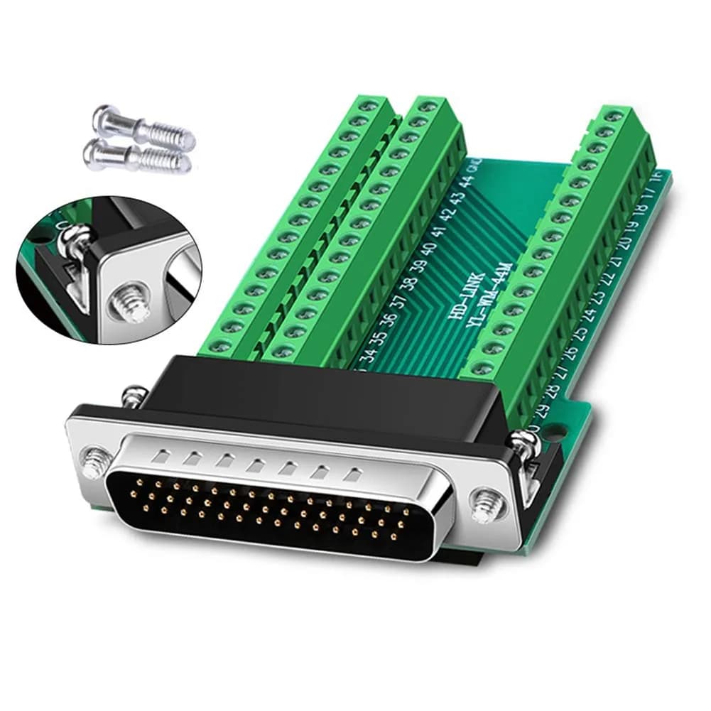 ANMBEST DB44 Solderless Serial to 44 Pin Port Terminal Male Adapter | 2A 24V Rated - main product image