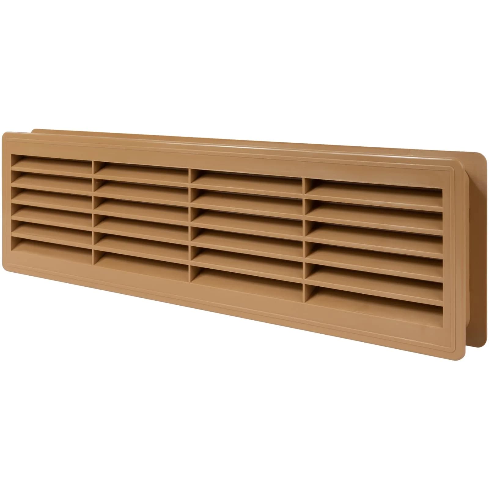 Vent Systems 18" x 5" Plastic Wood Color Door Air Vent Cover | 46cm x 13.5cm Louvered Register Grille for Interior Doors - main product image