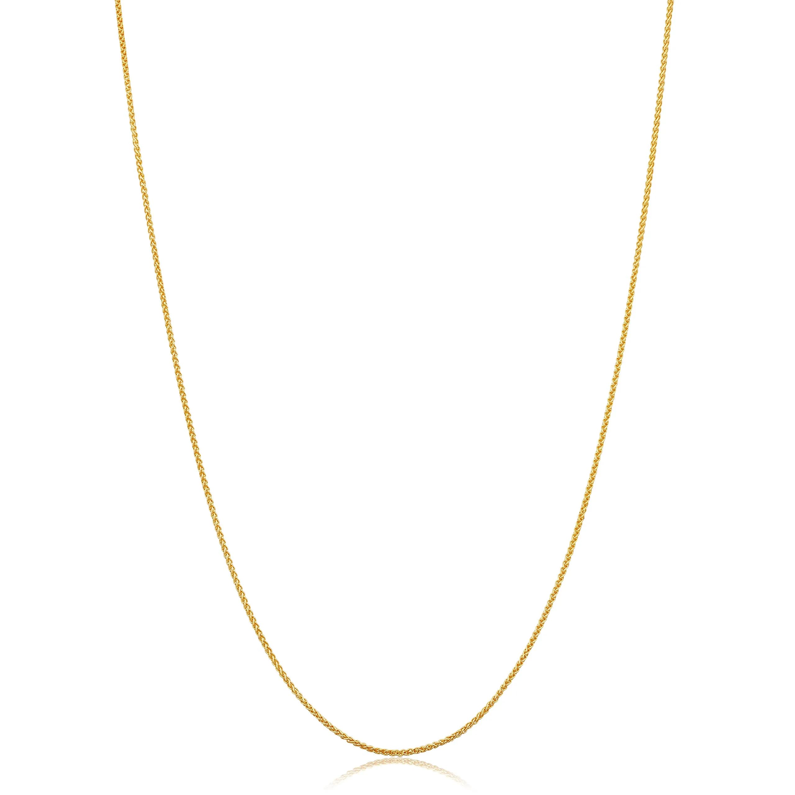 Kooljewelry 14k Yellow Gold Filled Wheat Chain Necklace 20 inch (0.8 mm Width) | Elegant, Durable Gold Jewelry - main product image