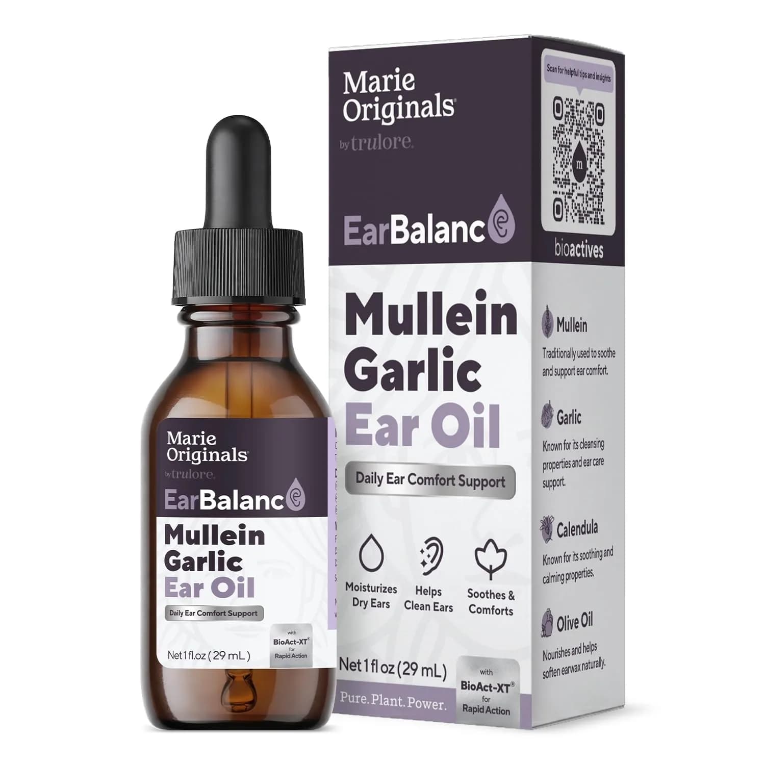Marie Originals Mullein Garlic Ear Oil Drops 1 Fl Oz | Herbal Ear Care Routine Support