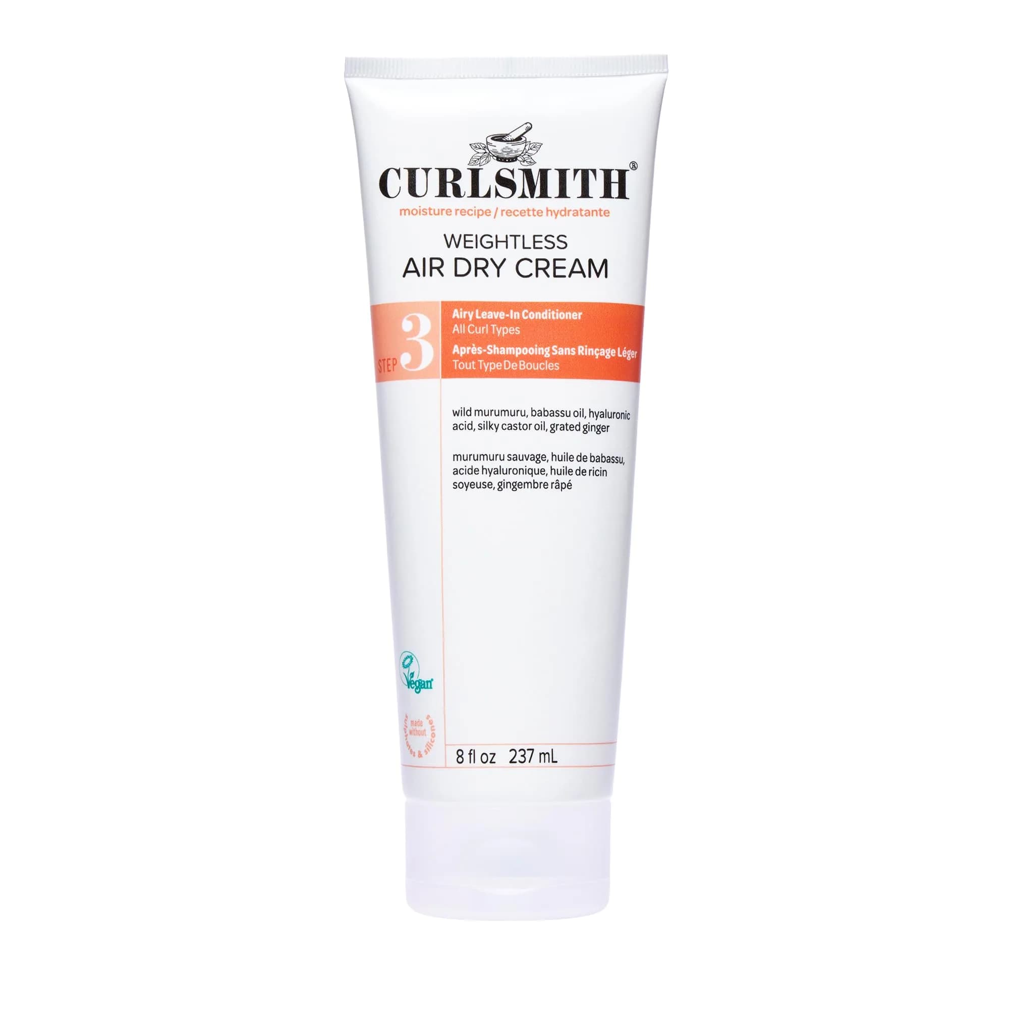 CURLSMITH Weightless Air Dry Curl Cream Leave In Conditioner 237ml (8 Fl Oz) | Hydrates & Defines Curls