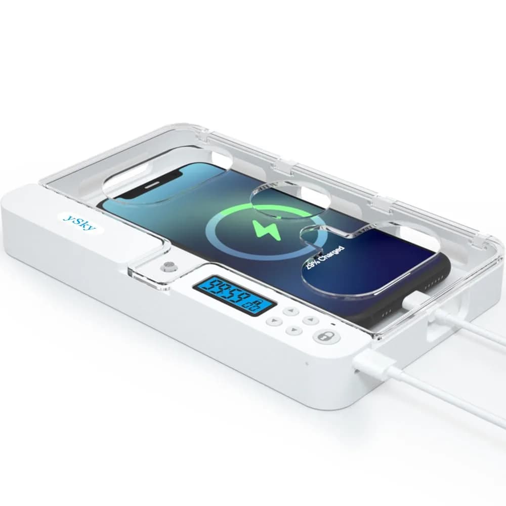 ySky Phone Lock Box with Timer, Crystal, 19.1cm (7.5in) | Limits Smartphone Access - main product image