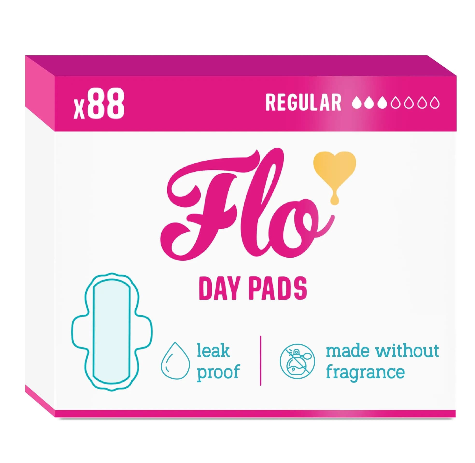 FLO Night Menstrual Pads 14 Count (Pack of 1) | Organic Bamboo Period Pads for Heavy Flow