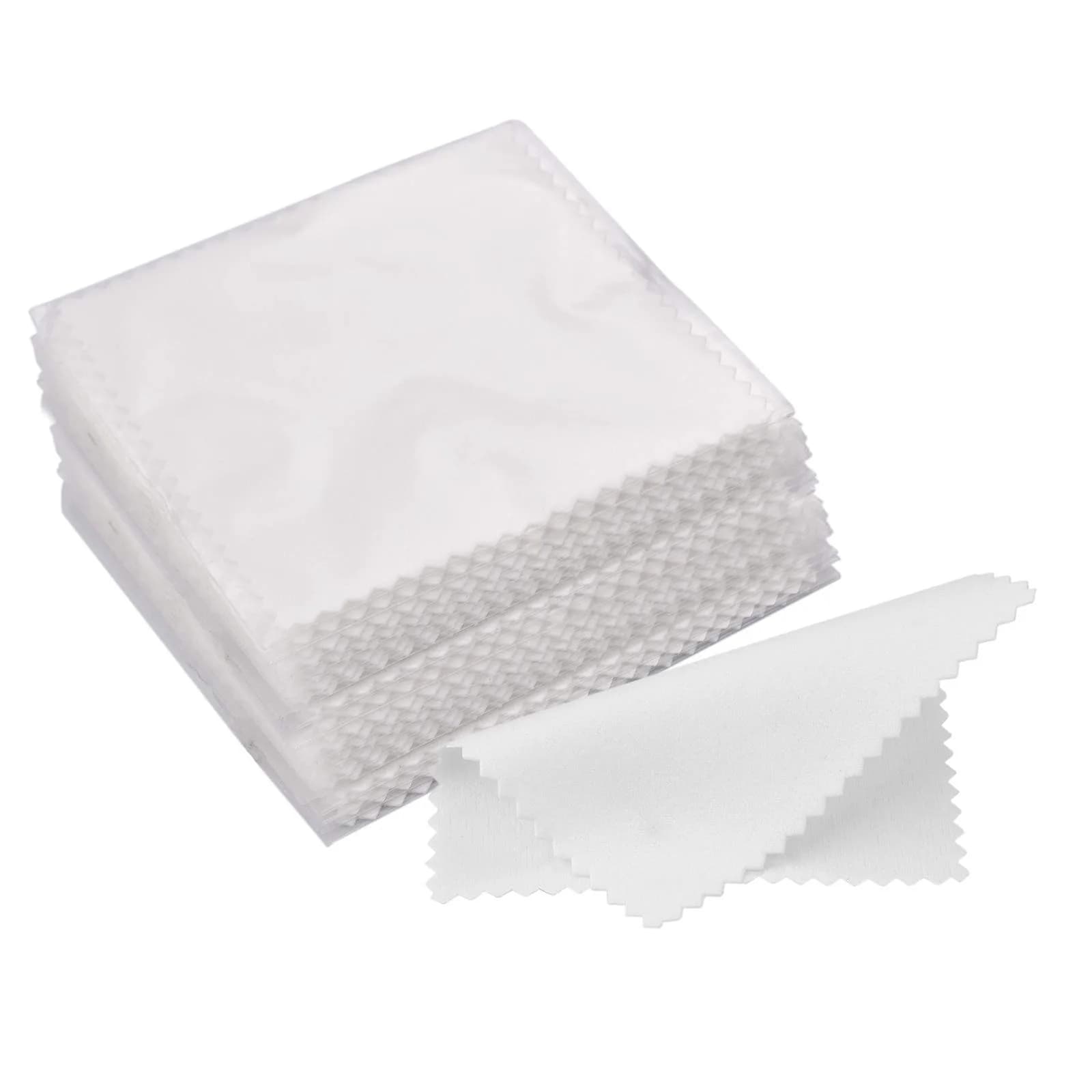 SEVENWELL 100pcs Jewelry Cleaning Cloth 8cm x 8cm | Polishes Sterling Silver, Gold, Platinum