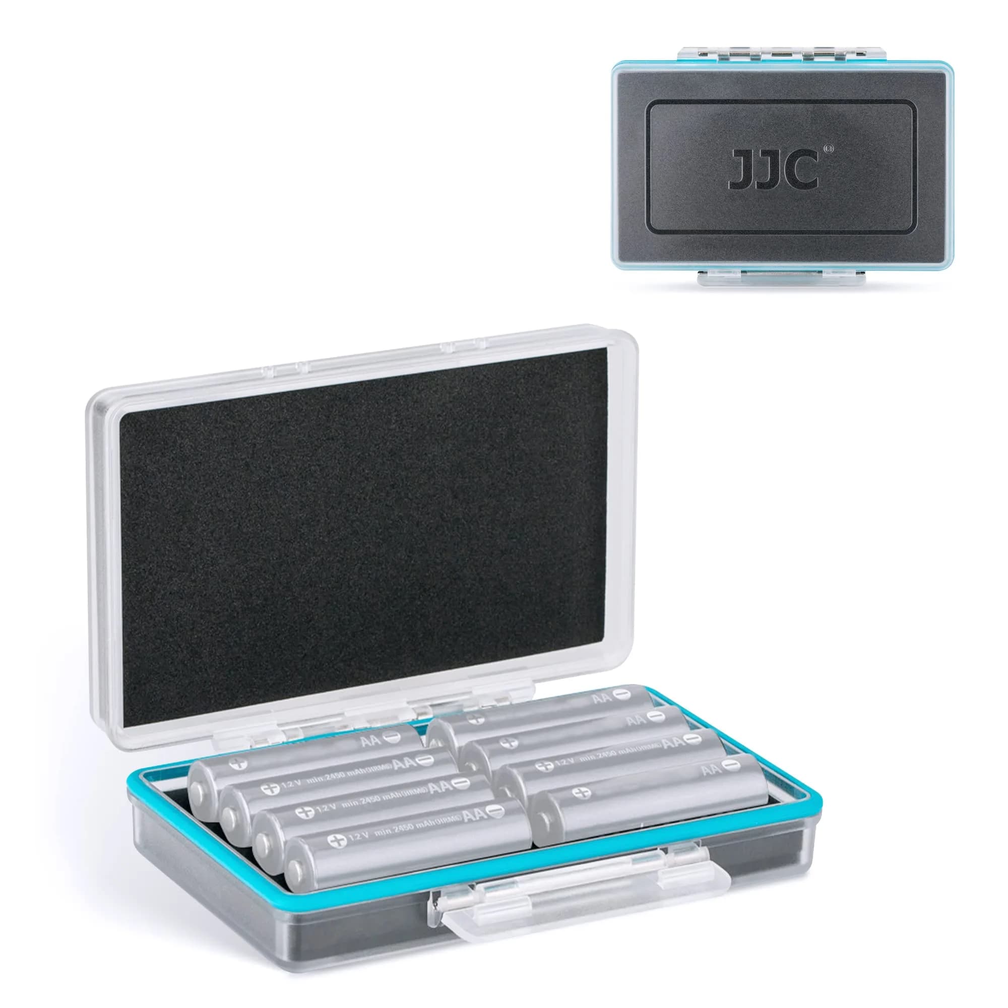 JJC AA Battery Case Holder, Storage Organizer for 8 Double A/14650 Battery | Compact, Durable & Water-Resistant